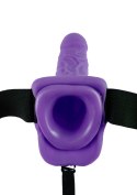 Proteza-VIBR STRAP-ON W BALLS 7"""" PURPLE Fetish Fantasy