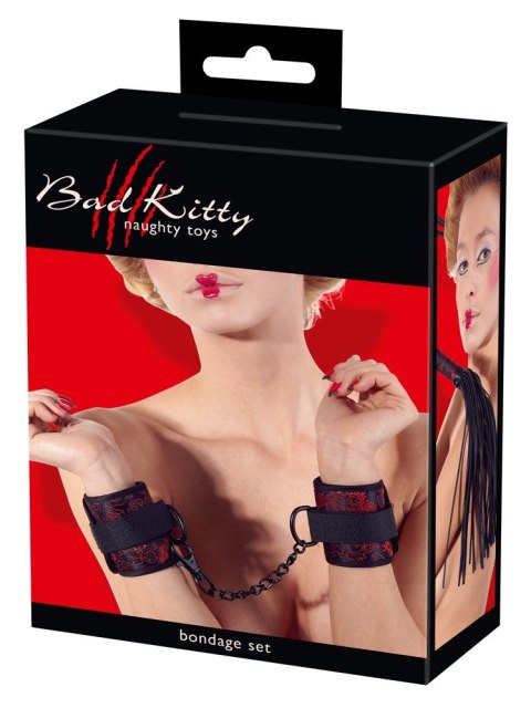 Zestaw BDSM akcesoria pejcz bicz opaska kajdanki Bad Kitty Zestaw BDSM akcesoria pejcz bicz opaska kajdanki Bad Kitty
