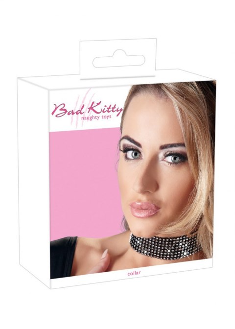 Obroża choker kryształki ozdobny regulowany bdsm Bad Kitty