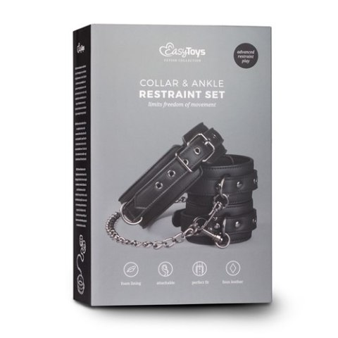 Kajdanki-Leather Collar With Anklecuff Easytoys Kajdanki-Leather Collar With Anklecuff Easytoys