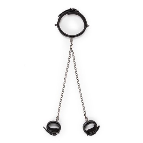 Kajdanki-Leather Collar With Anklecuff Easytoys Kajdanki-Leather Collar With Anklecuff Easytoys