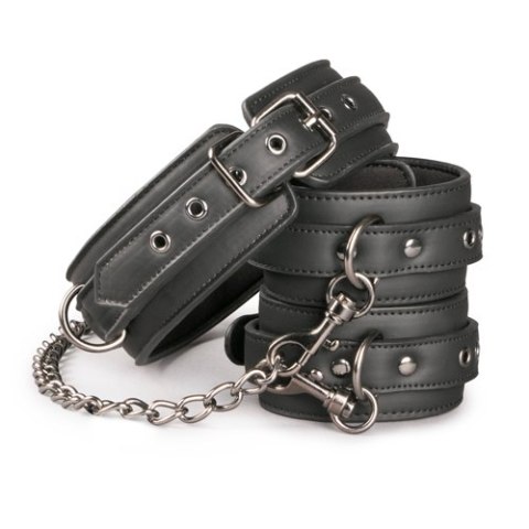 Kajdanki-Leather Collar With Anklecuff Easytoys Kajdanki-Leather Collar With Anklecuff Easytoys