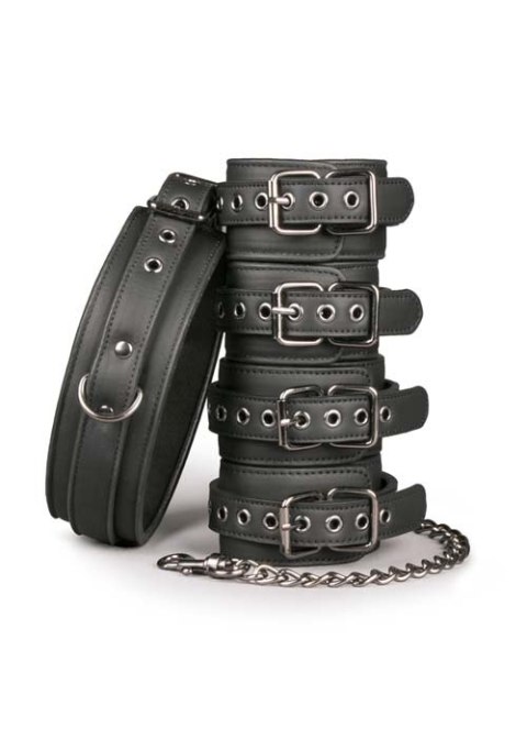 Zestaw BDSM do krępowania rąk nóg z obrożą bondage Easytoys Zestaw BDSM do krępowania rąk nóg z obrożą bondage Easytoys