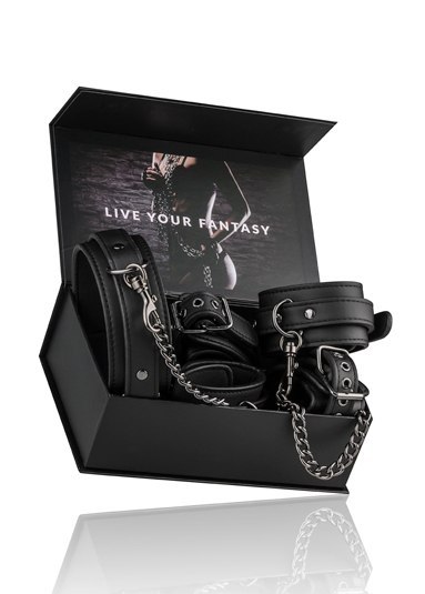 Zestaw BDSM do krępowania rąk nóg z obrożą bondage Easytoys Zestaw BDSM do krępowania rąk nóg z obrożą bondage Easytoys