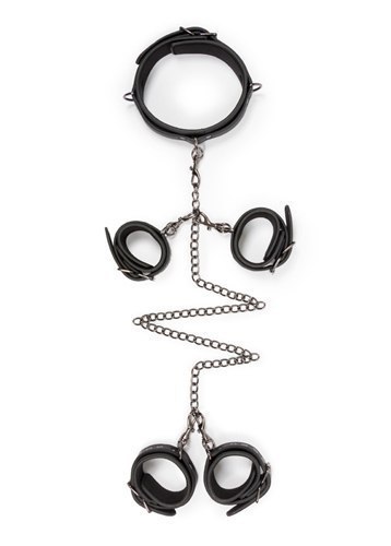 Zestaw BDSM do krępowania rąk nóg z obrożą bondage Easytoys Zestaw BDSM do krępowania rąk nóg z obrożą bondage Easytoys