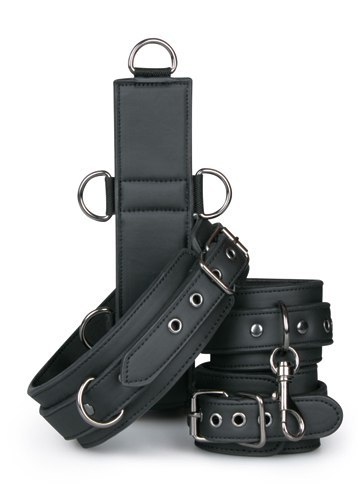 Zestaw BDSM obroża z taśmą i kajdankami krępowanie Easytoys Zestaw BDSM obroża z taśmą i kajdankami krępowanie Easytoys