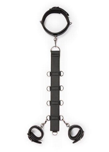 Zestaw BDSM obroża z taśmą i kajdankami krępowanie Easytoys Zestaw BDSM obroża z taśmą i kajdankami krępowanie Easytoys