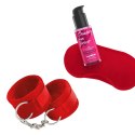 CRUSHIOUS ME LO COMO VELCRO HANDCUFFS SET + SATIN BLINDFOLD AND STRAWBERRY KISSABLE LUBRICANT CRUSHIOUS Crushious