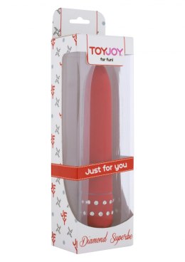 Klasyczny prosty wibrator gładki zdobiony 15 cm czerwony ToyJoy Just For You