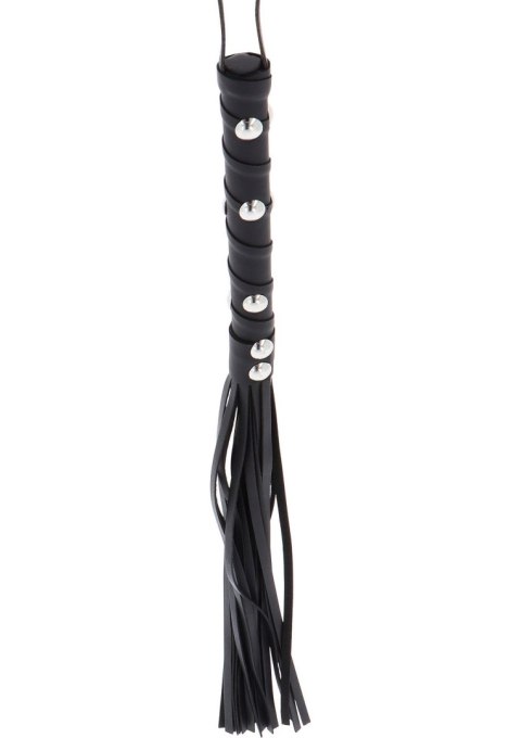 Short Studded Flogger Whip Black Hidden Desire