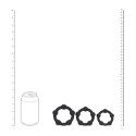 Beaded Silicone Cockring Set of 3 - S/M/L - Black Levelz by Shots