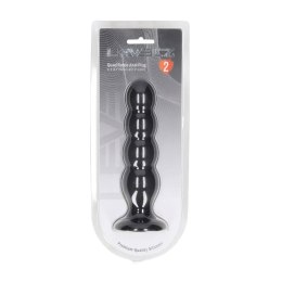 Quad Rattle Liquid Silicone Anal Plug - XL - Black Levelz