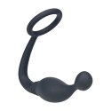 Silicone Cockring with Prostate Stimulator - L - Black Levelz