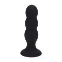 Tri Rattle Liquid Silicone Anal Plug - L - Black Levelz
