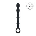 Beaded Snake Silicone Anal Probe with Loop - Black Levelz by Shots