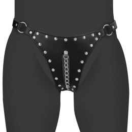 Stringi Czarny pas z łańcuszkiem i regulacją - Black Ouch!