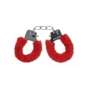 Pleasure Handcuffs Furry Red Ouch!