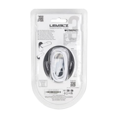 Vibrating Liquid Silicone Cock and Ball Ring - Black Levelz