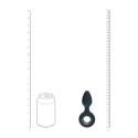 Vibrating Silicone Anal Plug with Loop - Black Levelz