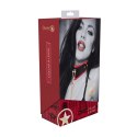 Milan Collection - Collar with Leash - Black/Red Ouch!