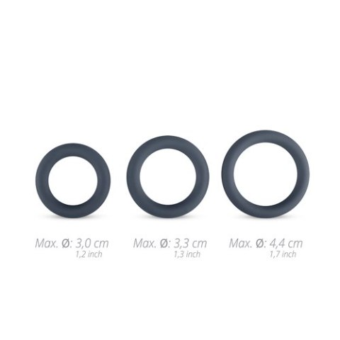 3-Piece Cock Ring Set - Grey Boners 3-Piece Cock Ring Set - Grey Boners
