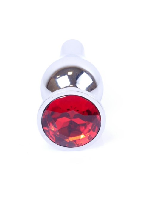 Korek analny - Jewellery Silver BUTT PLUG- Red MyLove Toys