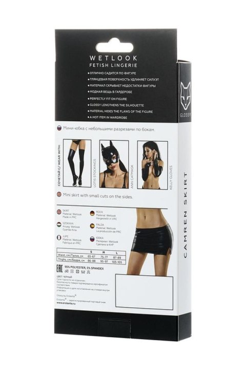 Spódniczka mini Shiny Wetlook skirt CAMREN - black S Glossy