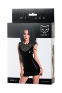 Wetlook black dress LULU - black M Glossy
