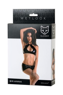 Wetlook shiny set BRIANNA - black M Glossy