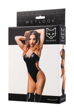 Glossy Reina, bodysuit, wetlook, black, XL Glossy