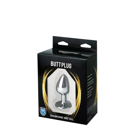 Silver Medium Butt Plug with Red Diamond Fantasy