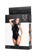 Wetlook body Eileen - black L Glossy