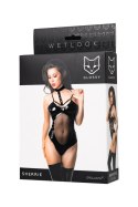 Wetlook body Sherrie - black L Glossy