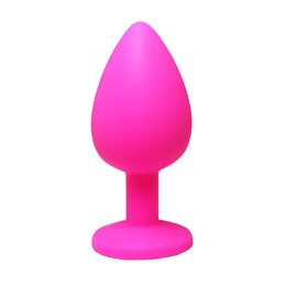 Pink small butt plug with white crystal Fantasy