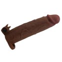Pretty Love Xerxes - 22 cm Vibrating Penis Sleeve, Dark Brown Pretty Love