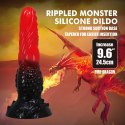 Power Monsters Fire Dragon - 24.5 cm Rippled Monster Silicone Dildo Power
