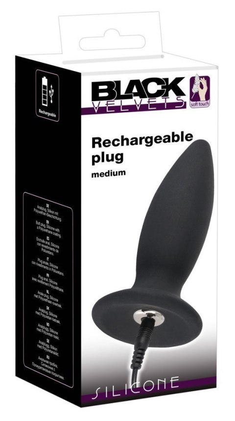 Korek analny silikonowy z wibracjami 7trybów 12cm Black Velvets Korek analny silikonowy z wibracjami 7trybów 12cm Black Velvets