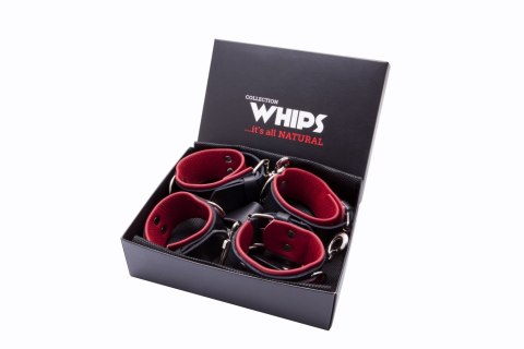 Krzyżak kajdanki skórzane z pasem krępowanie BDSM Whips Collections