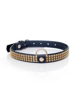 Fetish Boss Series Collar with crystals 2 cm gold Fetish Boss Series