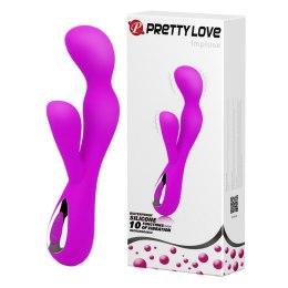 Masażer łechtaczki wibrator punkt G 19cm USB 10trybów Pretty Love