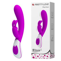 Wibrator z króliczkiem masażerem łechtaczki 21cm USB Pretty Love