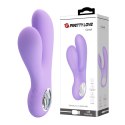 Wibrator z masażerem łechtaczki królik wypustki 17cm USB 7 trybów fioletowy Pretty Love