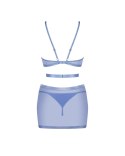 Transparentna błękitna sukienka Shaderi z stringami Obsessive M/L Obsessive