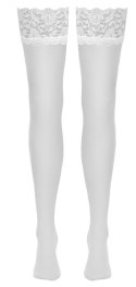 Stockings white L Cottelli LEGWEAR