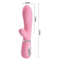 Wibrator punkt G łechtaczka wagina królik 20cm USB 7 trybów różowy Pretty Love