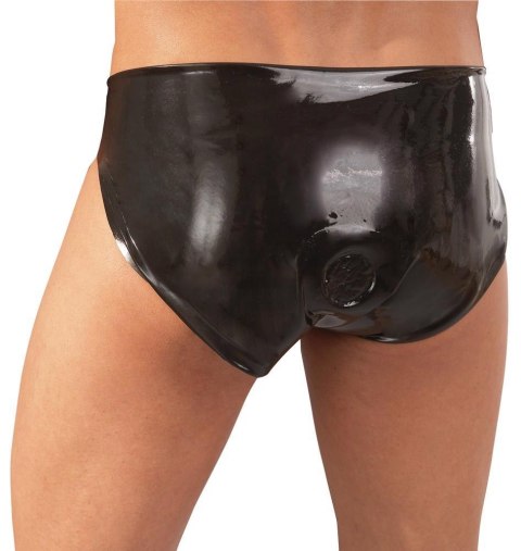 Slipy lateksowe z dildo wewnątrz M/L Late X