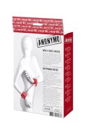 Anonymo handcuffs, PU leather, red, 27 cm Anonymo by TOYFA
