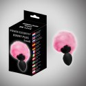 Bunny plug small black with pink tail 7,2 x 3,2 cm / 2,8 x 1,26 inch Power Escorts