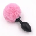 Bunny plug small black with pink tail 7,2 x 3,2 cm / 2,8 x 1,26 inch Power Escorts