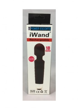 Iwand black rechargeable silicone bodywand massager Power Escorts